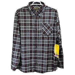 NWT Stanley Mens Plaid Long Sleeve Button Down Flannel Shirt 2XL